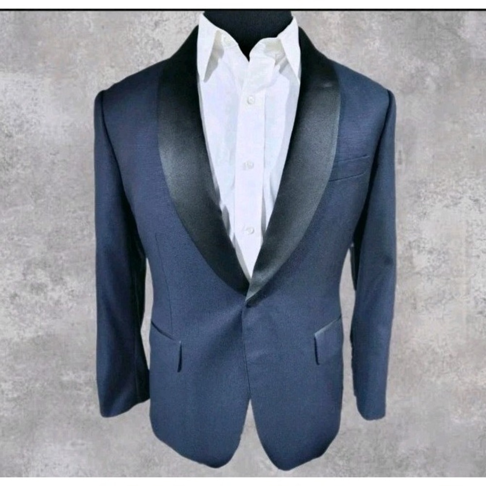 Bonobos Dinner Jacket Shawl Lapel 40s Blue  Athletic Fit  Tuxedo Vitale Barberis